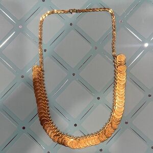 Gold Coin Fringe Necklace - Women Jewelry